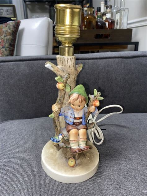 Vintage Goebel Hummel Autumn Apple Tree Boy Lamp Tmk Antique