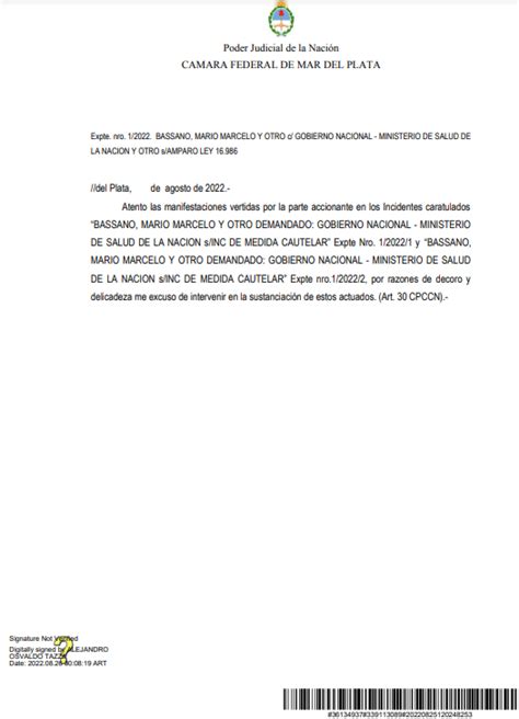 PASE SANITARIO como fué la maniobra que denunció BASSANO MARIO