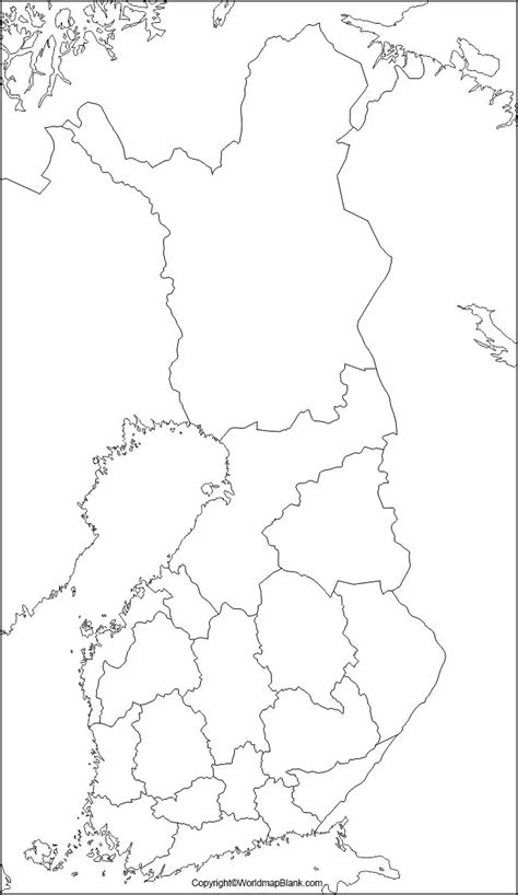 Printable Blank Map of Finland – Outline, Transparent, PNG Map - Printable World Maps