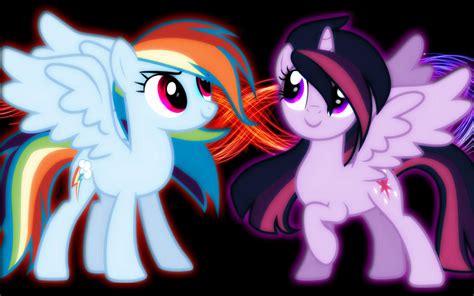 Rainbow Dash And Twilight Sparkle Wallpaper By Flamingredninjakai On