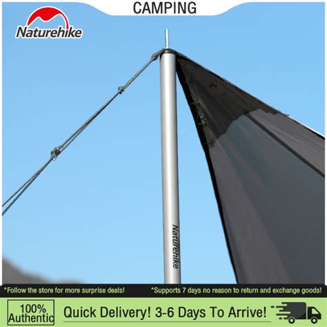 Naturehike 2pcs Set 2m Tent Pole Outdoor Portable Awning Canopy Tarp