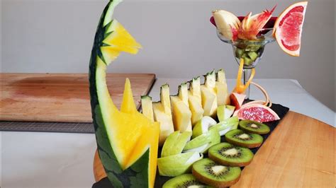 Fruit Cutting Skills Watermelon Cutting Skills Amazing Fruit Cutting Plate Fruitart