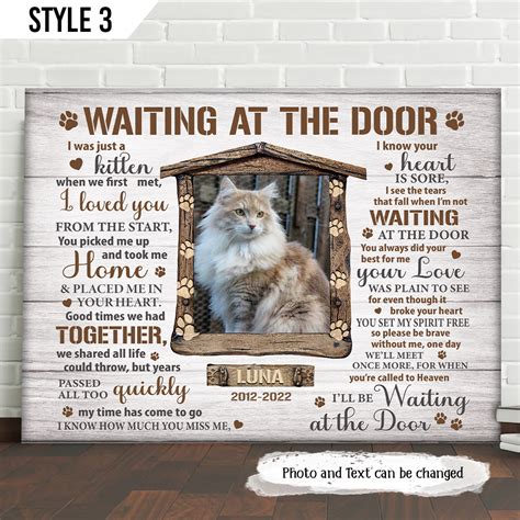 I Ll Be Waiting At The Door Cat Poem Printable Canvas Poster Framed Print Personalized Cat