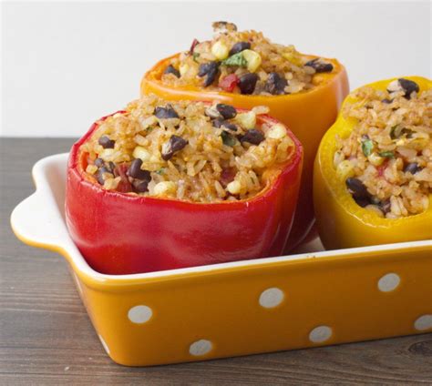 Mexican Brown Rice Stuffed Bell Peppers Proshapefitness Recipe Stuffed Peppers Stuffed