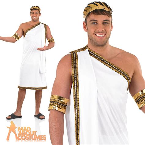 Mens Julius Caesar Costume Toga Greek Roman Adult Emperor Fancy Dress