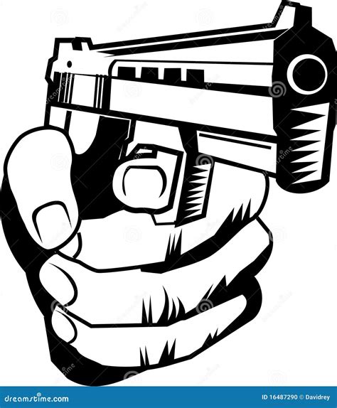 Hand With Pistol Stock Vector Illustration Of Pistol 16487290