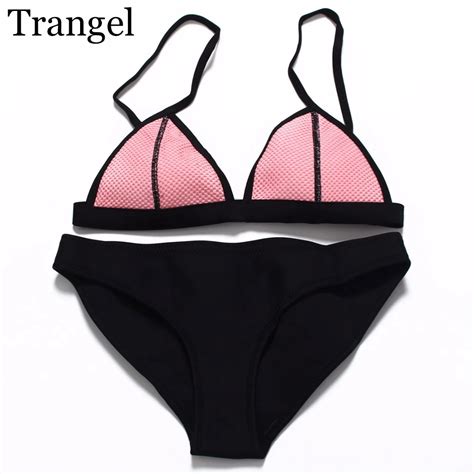 Trangel Sexy Bikini Swimwear Mesh Swimsuit For Women Waterproof Swimwear Brazilian Bikini