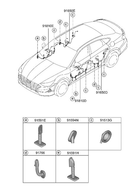 91611 L0280 Genuine Hyundai WIRING ASSY FR DR PASS