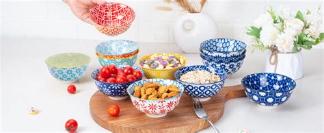 antokueh oz ml colorful ceramic bowls  small cereal