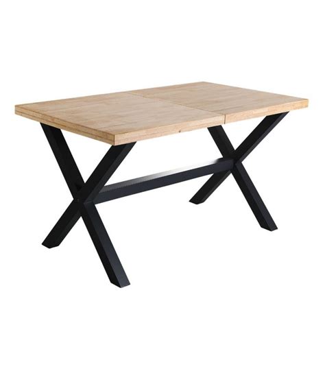 Mesa Comedor Extensible X Loft Roble Negro Factormueble