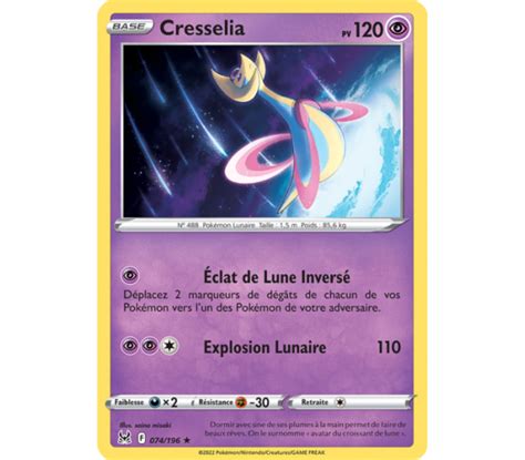 Cresselia Pv Carte Rare Reverse P E Et Bouclier