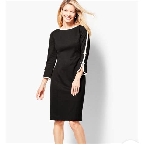 Talbots Bow Sleeve Refined Ponte Sheath Dress In 2024 Black Sheath