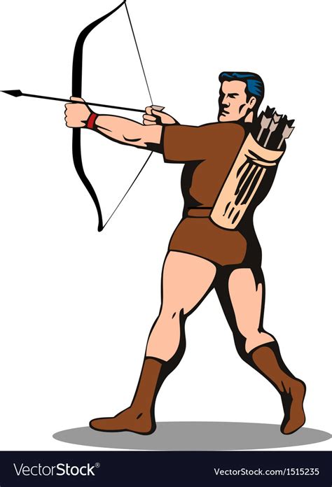 Archer Shooting Arrow Royalty Free Vector Image