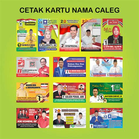 Jual Cetak Kartu Nama Caleg Partai Harga Grosir Kota Medan SAKILA