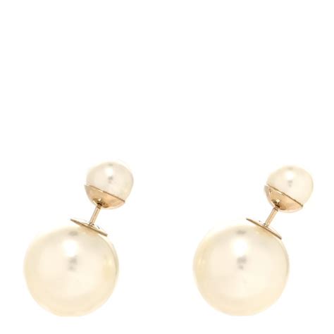 Christian Dior Pearl Mise En Dior Tribal Earrings Gold