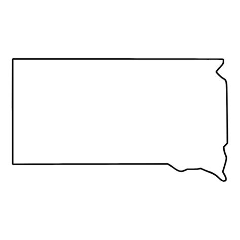 South Dakota Map Outline Printable State Shape Stencil Pattern