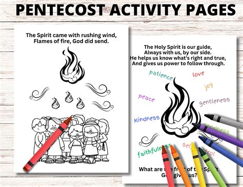 Pentecost Sunday Craft Coloring Pages Acts 2 Bible Story Craft, Holy ...