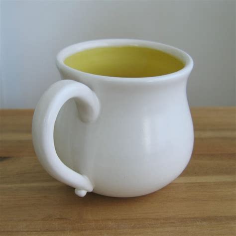 Large Yellow Coffee Mug Modern Stoneware Ceramic Handmade 16 Etsy