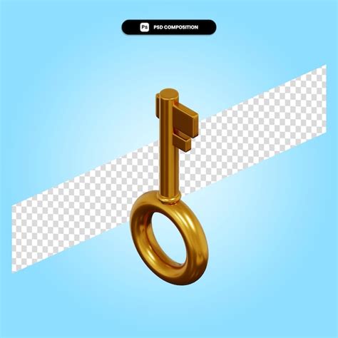 Premium PSD Key 3d Render Illustration Isolated