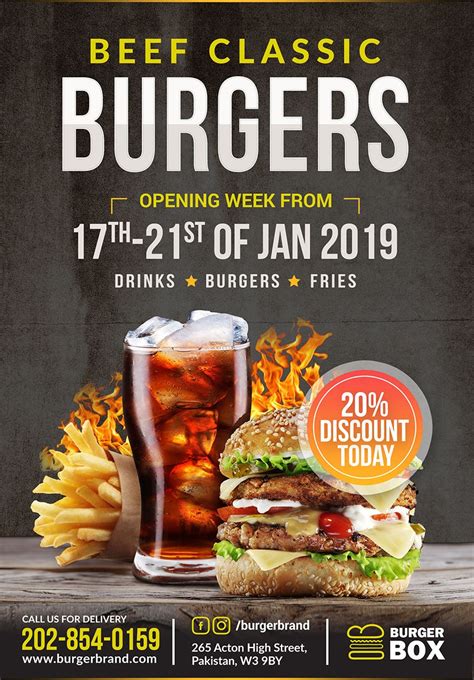 Burger Classic Psd Free Flyer Template Psdflyer