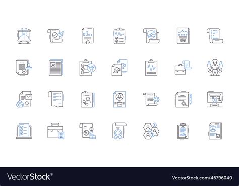 Purchase orders line icons collection procurement Vector Image