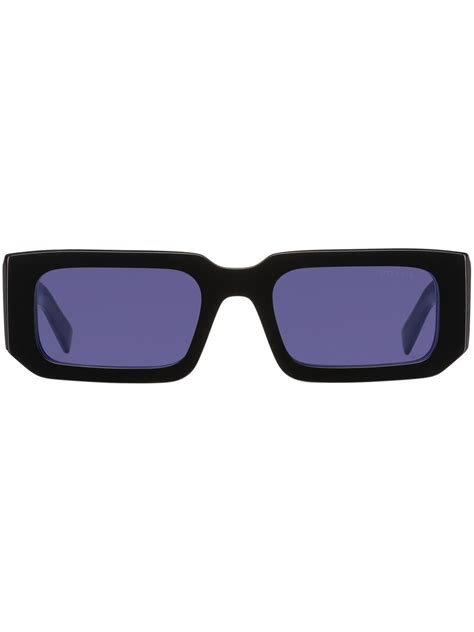 Prada Eyewear Symbole Rectangle Frame Sunglasses Purple Farfetch