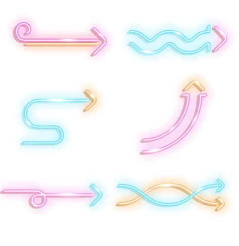 Neon Glowing Arrow Neon Lights Shine Arrow Png Transparent Clipart