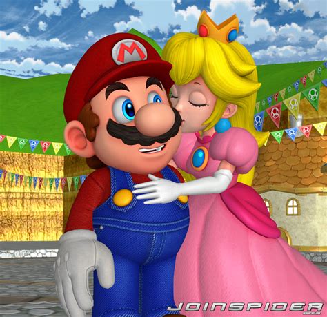 Peach kiss Mario by JoinSpider on DeviantArt