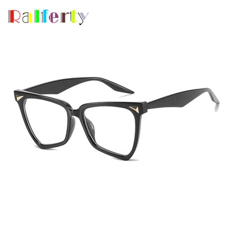 Ralferty Womens Anti Blue Light Glasses Irregular Unique Black Eyeglass Frames Women Computer