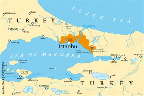 The Bosporus Or Bosphorus Political Map The Strait Of Istanbul A