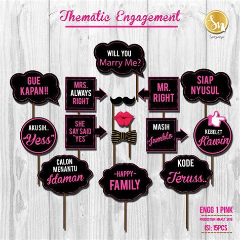 Jual Props Photobooth Eng Pink Properti Foto Topeng Cutom Pesta