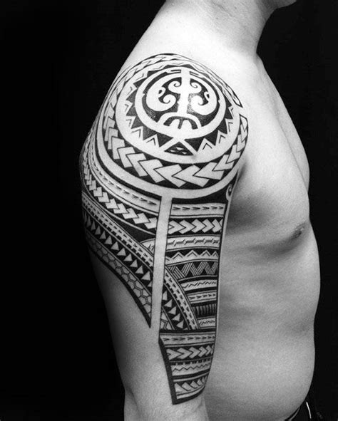 50 Polynesian Half Sleeve Tattoo Designs For Men Tribal Ideas