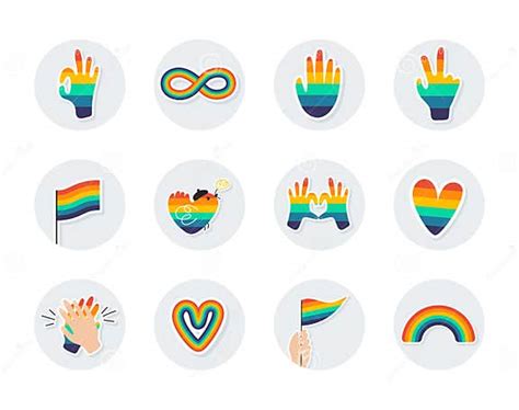 Round Icons With Lgbtq Symbols Icons For Highlights Round Templates