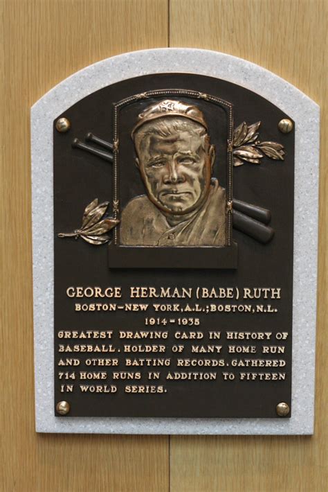 Babe Ruth Hall Of Fame Plaque For Babe Ruth Mike Carey Flickr