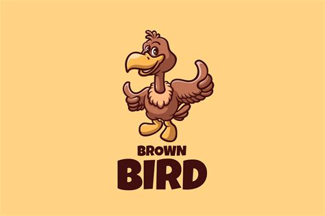 Brown Bird Cartoon Logo Graphic By Ajiwaluyo88 · Creative Fabrica