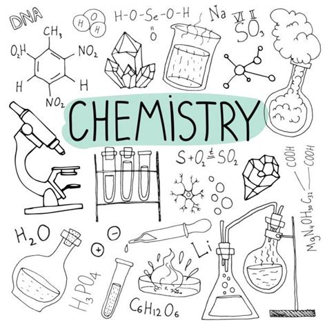 Chemistry Pharmacology Natural Sciences Vector Doodle Set Illustrations Royalty Free Vector