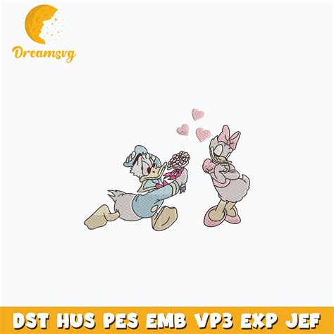 Donald daisy couple embroidery design – DreamSVG Store