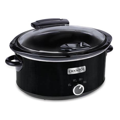 Crock Pot Qt Oval Manual Slow Cooker With Hinged Lid Black Ice