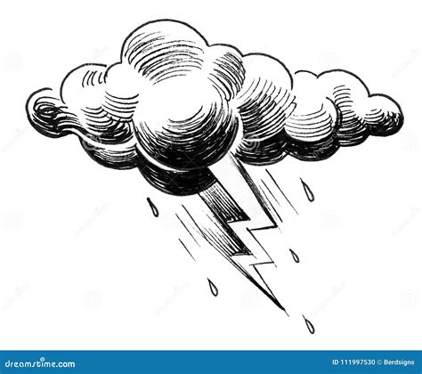 Cloud And Lightning Stock Illustration Illustration Of Rain 111997530