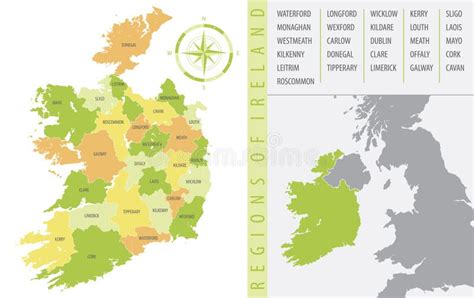 Map Of The Ireland With Administrative Divisions Of The Country Into