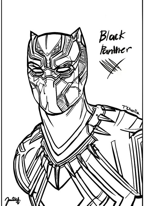 Black Panther Pencil Sketch - Black Panther Pencil | Boditewasuch