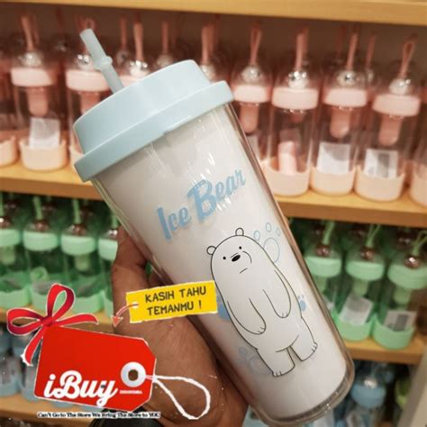 Jual Miniso Ice Bear We Bare Bears Botol Minum Plastik Tumbler With