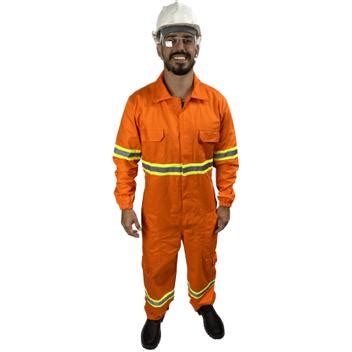 Macação REFORÇADA de Brim Pesado Faixa Refletivo Uniforme