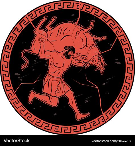 Erymanthian Boar Labours Hercules Heracles Vector Image