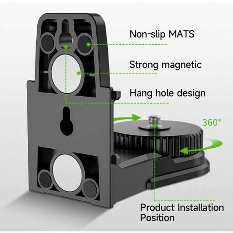 Ulisem Adaptateur de niveau laser à support rotatif à 360 portable