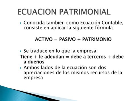 ECUACION PATRIMONIAL