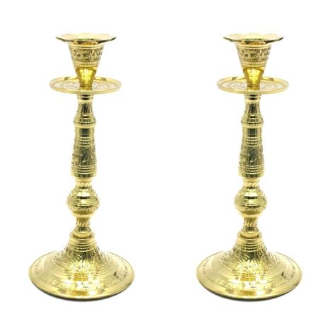 Buy Skywalker Hand Crafted Metal Brass Candle Stand With Bidri Nakkashi