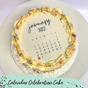 Custom Calendar Cake Topper Icing Sheets Wafer Paper Burn Away Cake