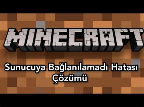 Minecraft Sunucuya Bağlanılamadı Hatası Çözümü YouTube