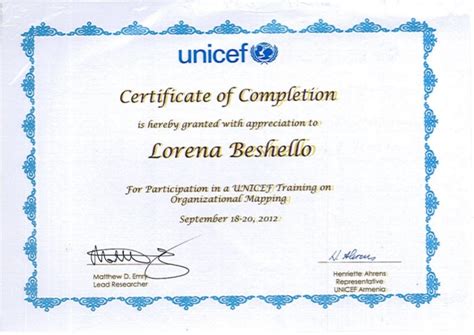 unicef certification
